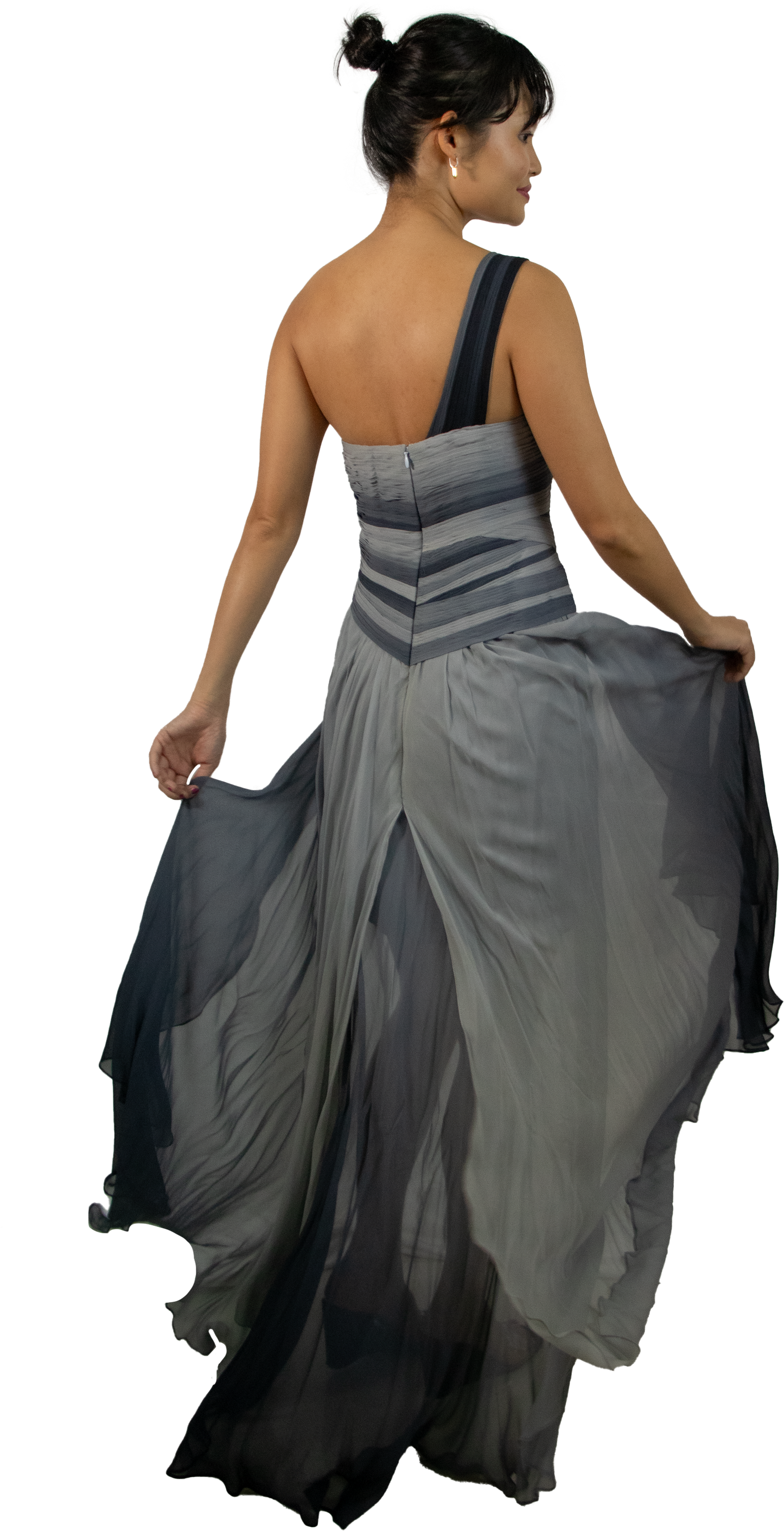 Indonesian Designer Ombre One Shoulder Dress
