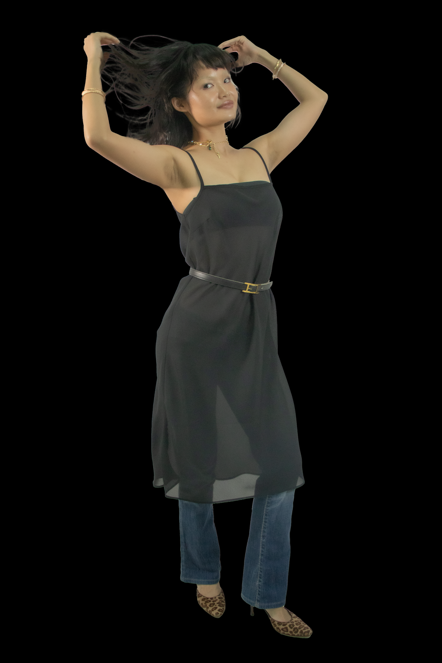 Y2K Rihanna Sheer Black Slip Dress