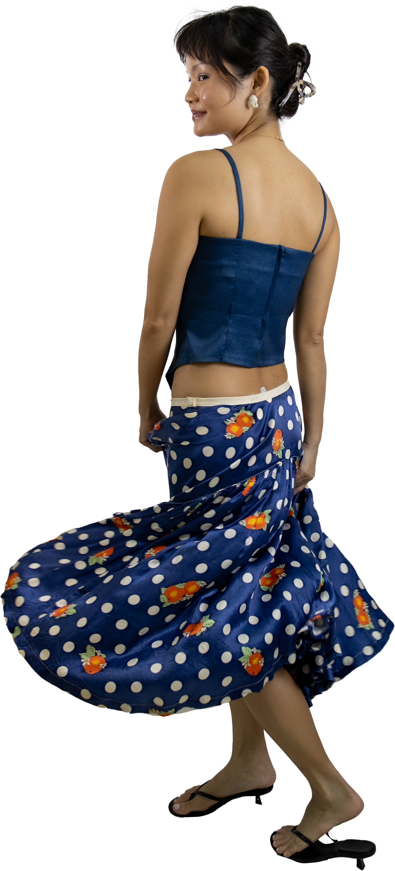 Comme des Garcons Tricot Orange Polkadot Skirt