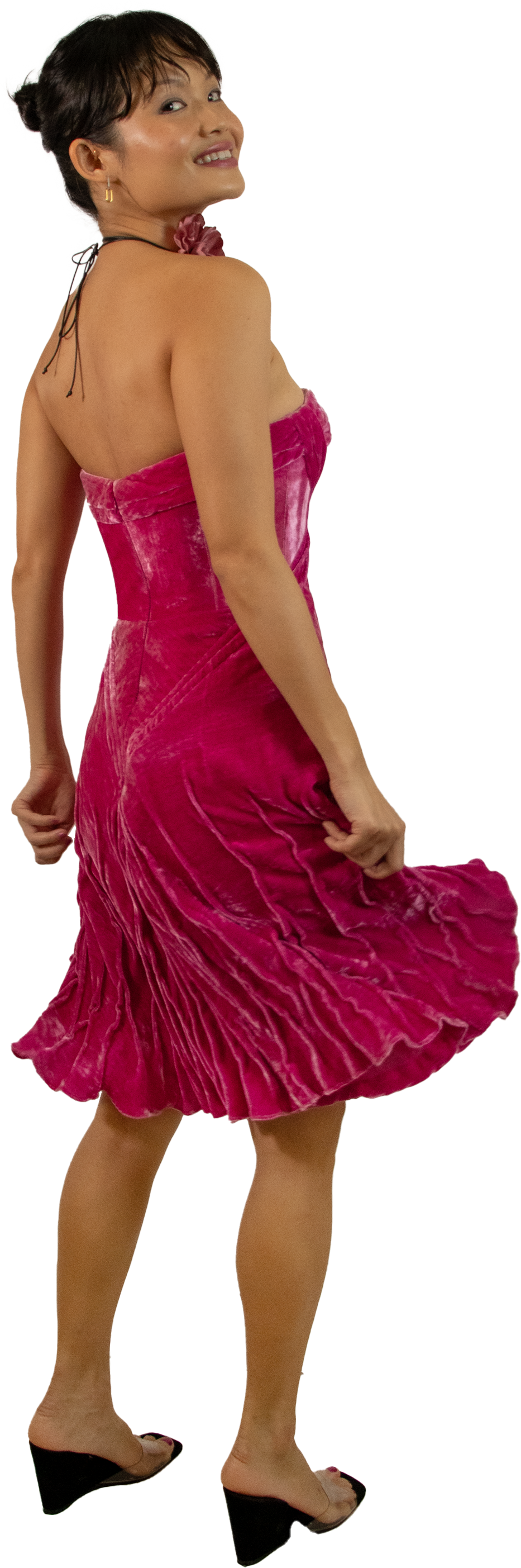 La Vie En Rose Velvet Dress