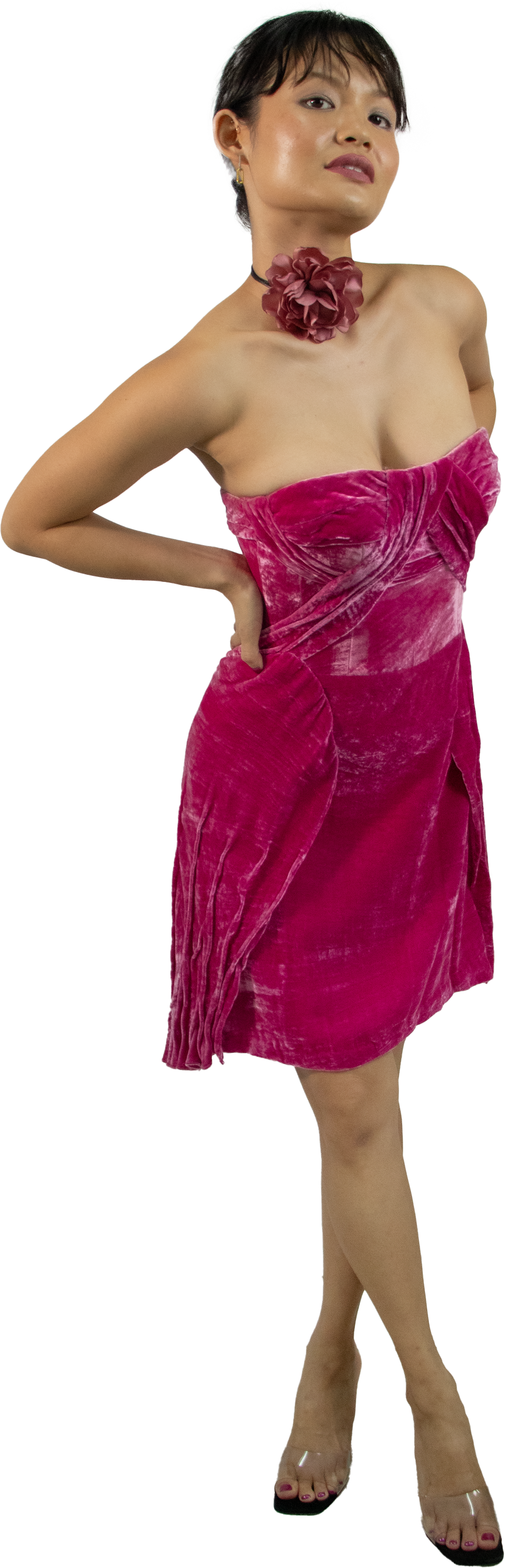 La Vie En Rose Velvet Dress