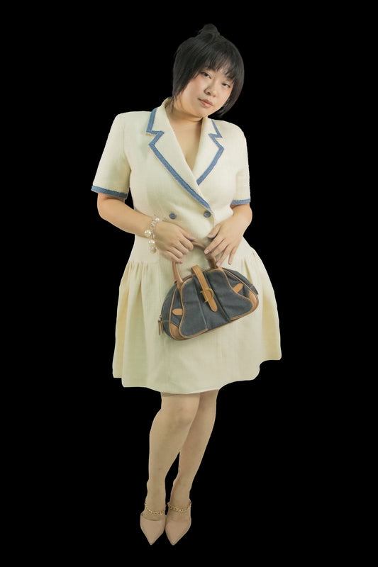 Sandro Seville Eye Button Tweed Dress