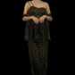 Y2K Black and Gold Demi Sequin One Shoulder Gown