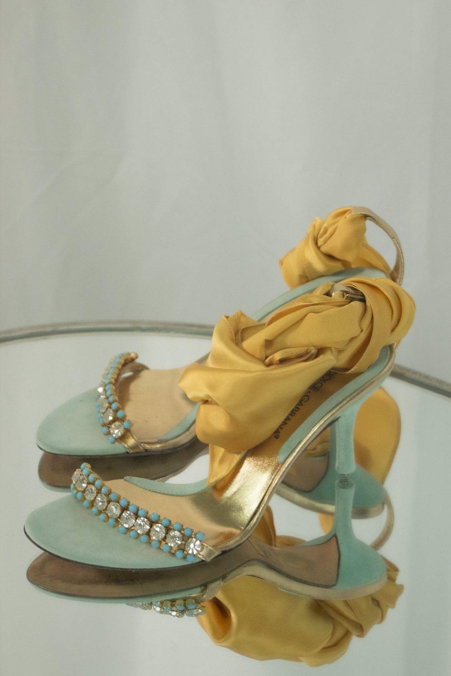 Dolce & Gabbana Jeweled Lace Up Heels