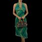 Jennifer Silk Halter Zigzag Pattern Dress