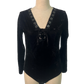 Vintage '90s Velvet Lace Up Bodysuit