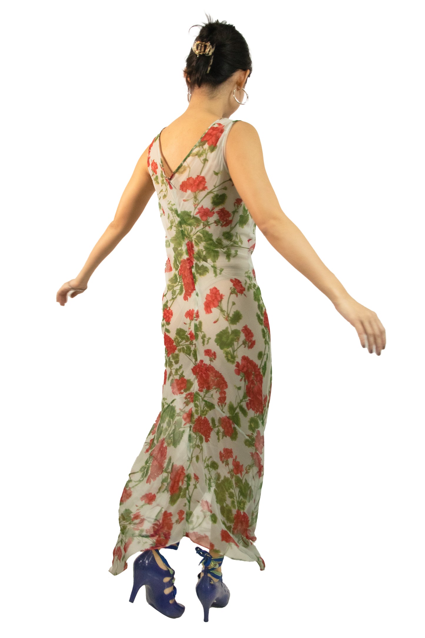 Vintage ‘00s Red Flowers Dress