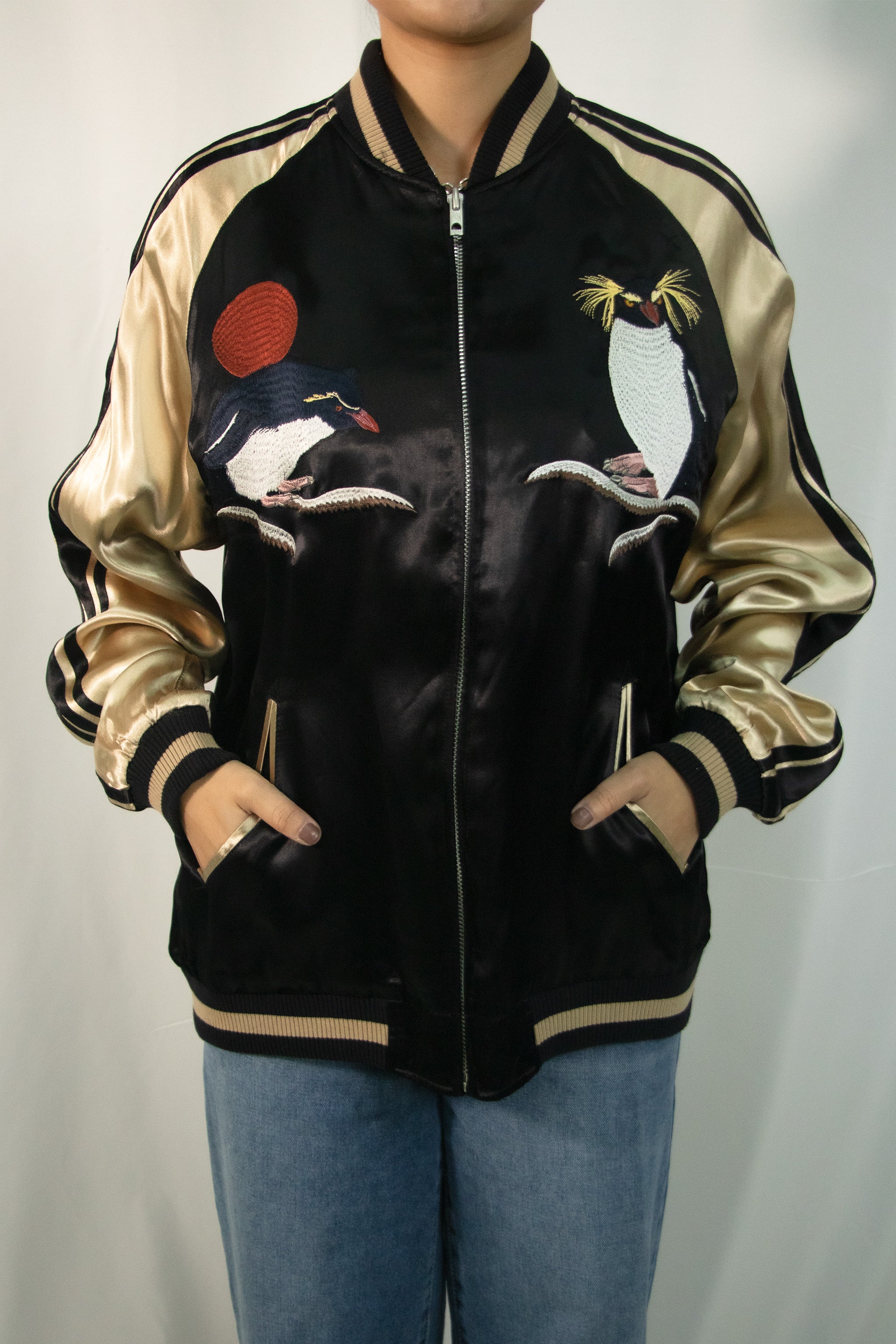 Japanese silk bomber jacket best sale