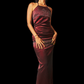 Indonesian Designer Y2K Beaded Burgundy Prom Halter Dress