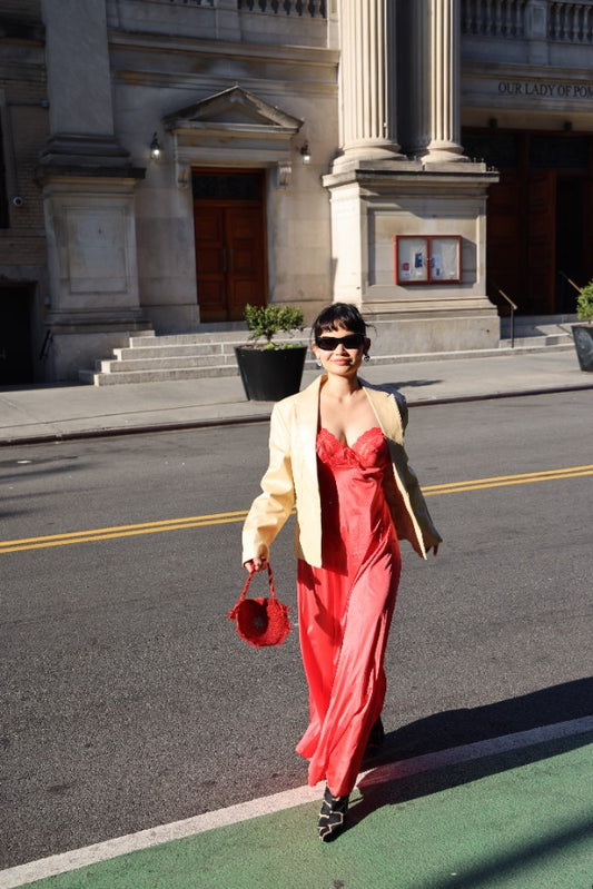 '60s Neon Red Slip Dress