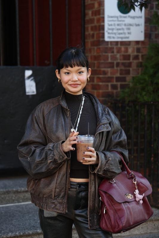 Vintage '90s Oversized Distressed Leather Jacket