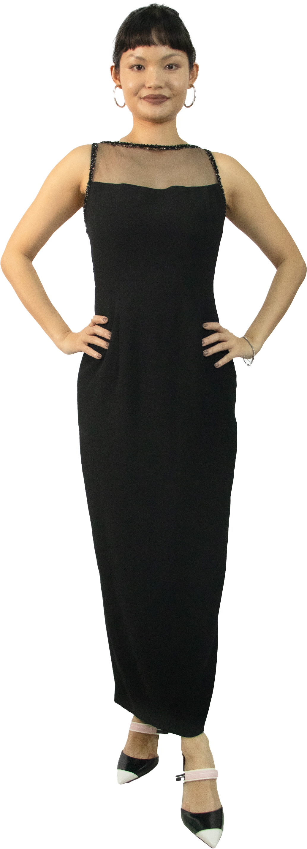 Priska 00s Beaded Black Cocktail Dress