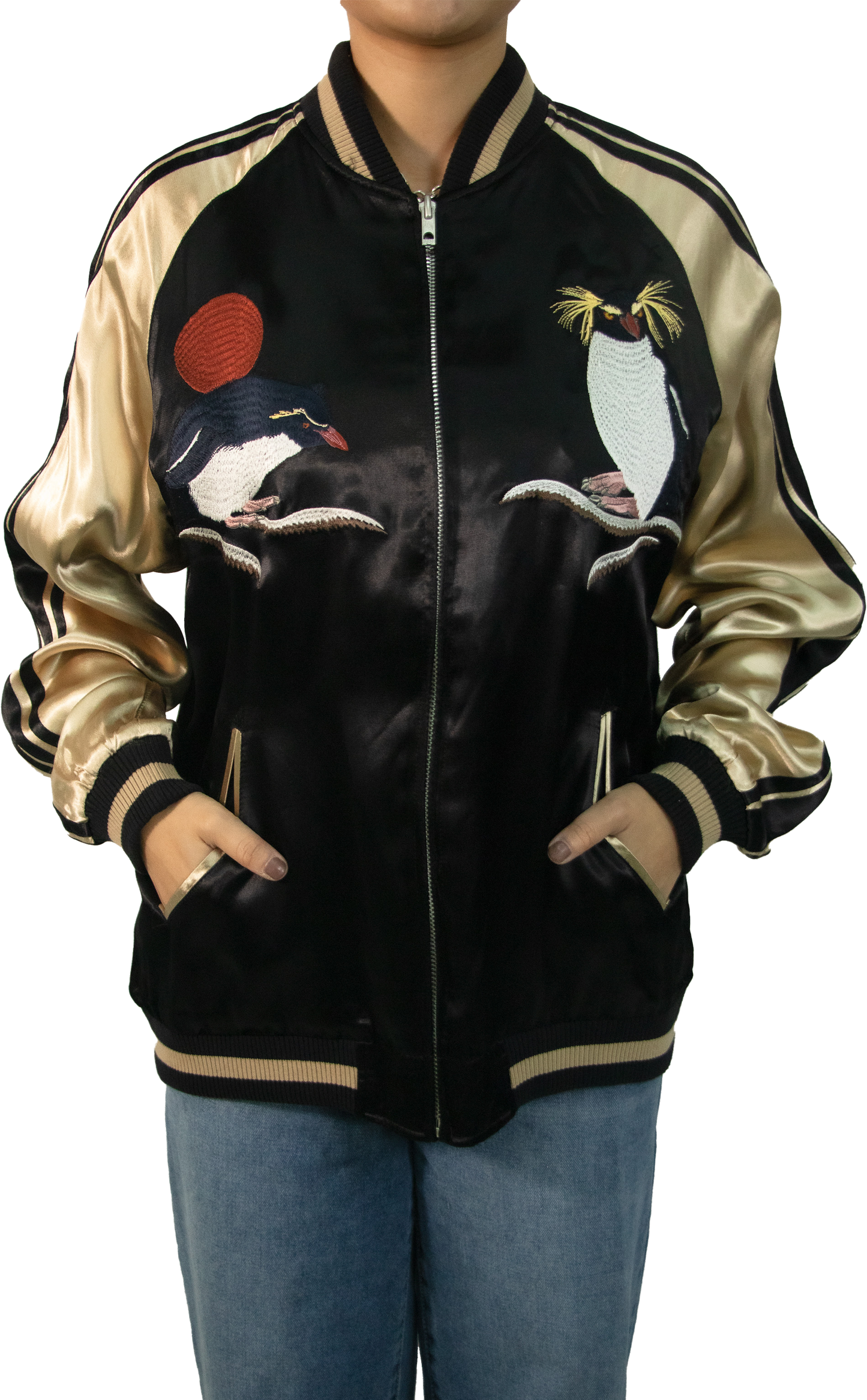 Japanese Silk Bomber Sukajan Reversible Souvenir Jacket