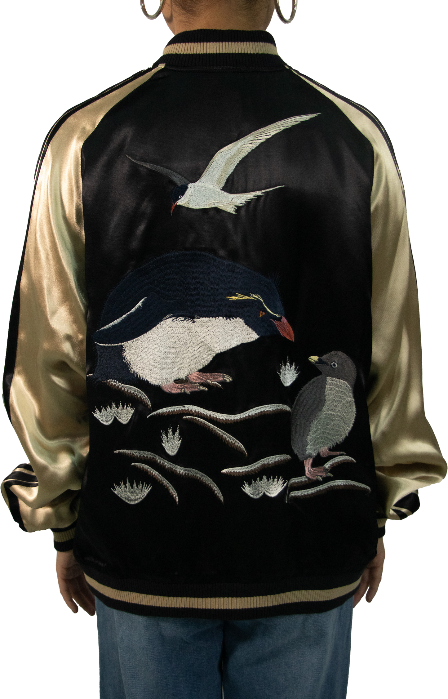 Japanese Silk Bomber Sukajan Reversible Souvenir Jacket