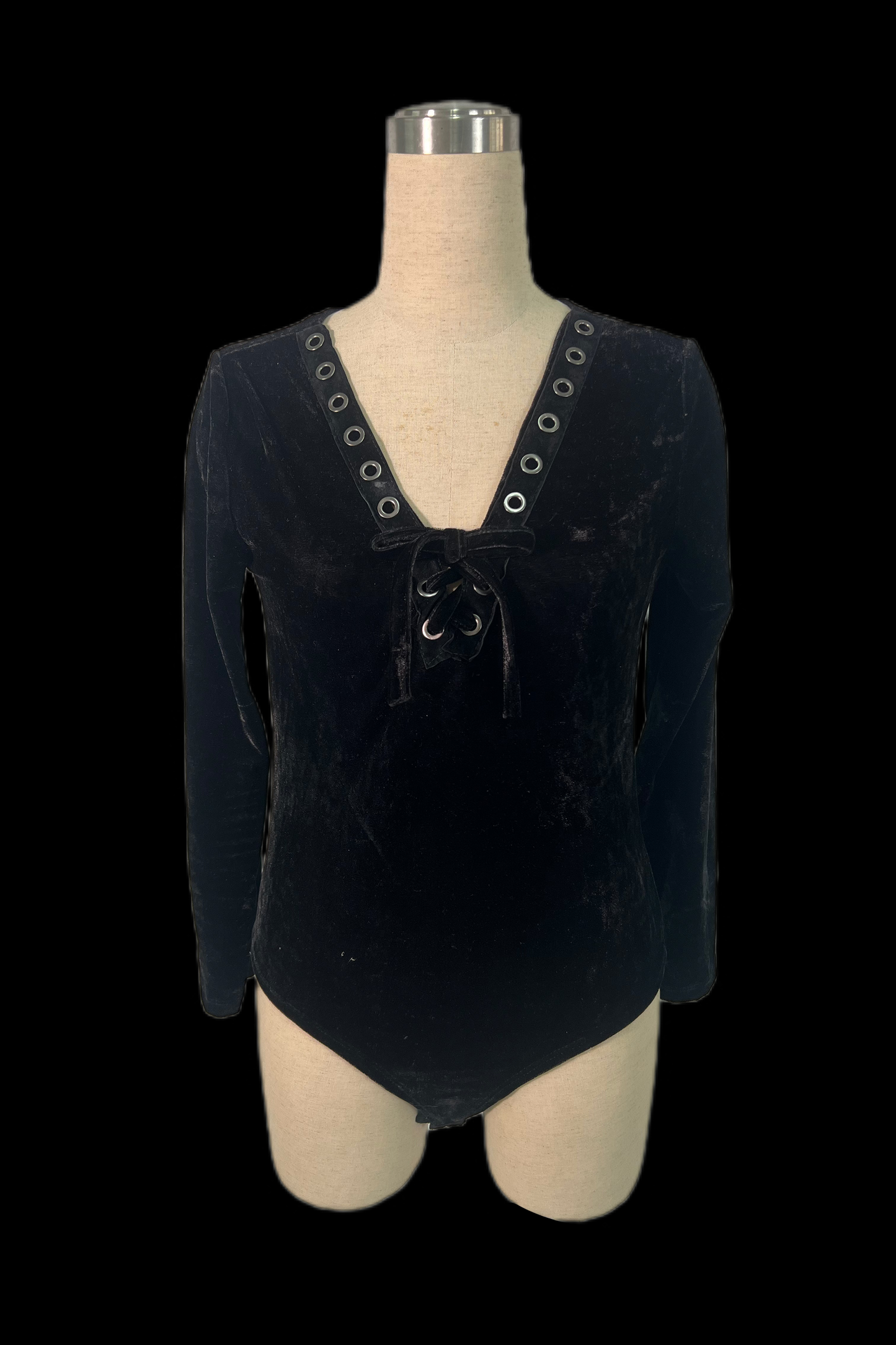 Vintage '90s Velvet Lace Up Bodysuit